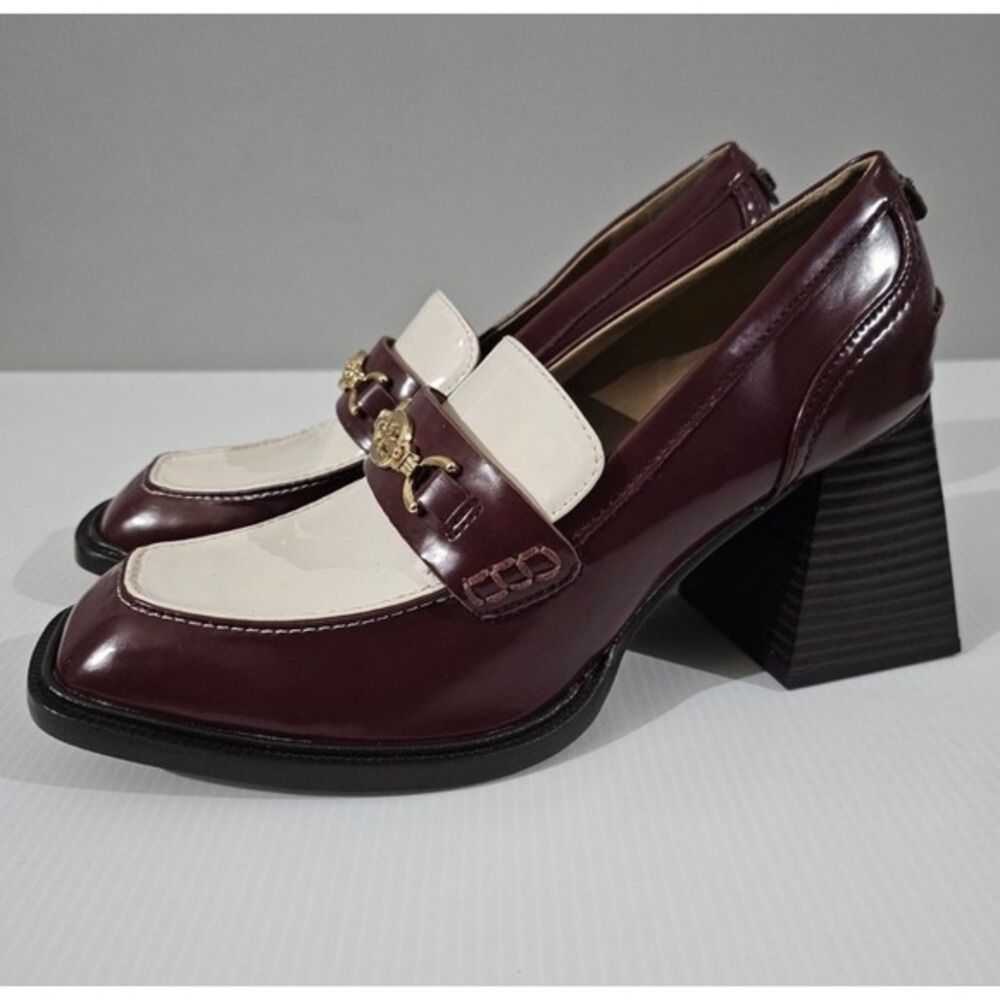 Sam Edelman Quincy Block Heel
Loafer Pump Syrah Red Modern Ivory Size 8 - Picture 13 of 14